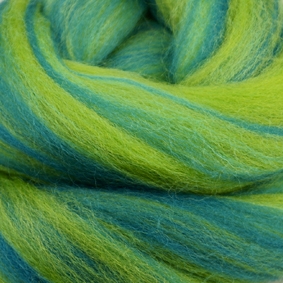 雙色美麗諾羊毛-藍綠