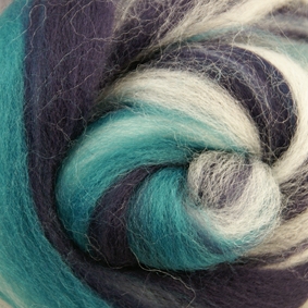 三色美麗諾羊毛-白藍紫