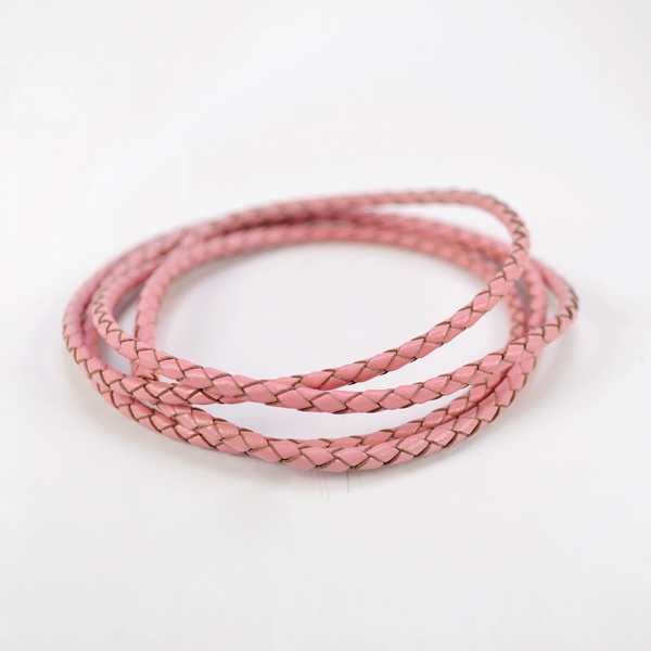 編織皮繩-粉紅