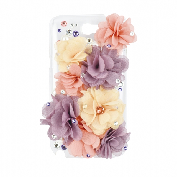 手機貼鑽材料包-優雅紫紗花