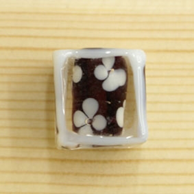 小花骰子琉璃珠(紫)