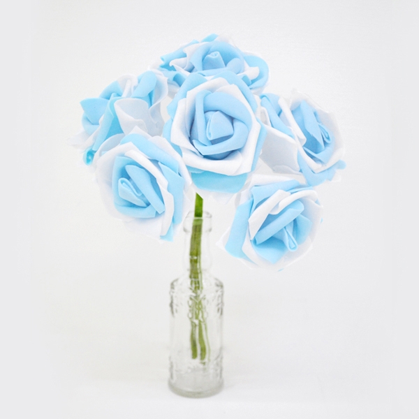 婚佈花-卷邊玫瑰(湖藍)