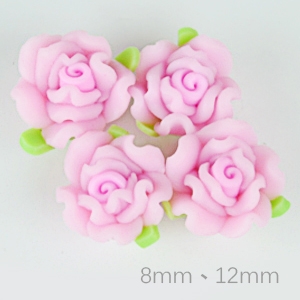 軟陶薔薇花(粉紫)