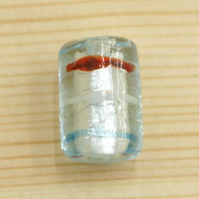 銀箔圓柱琉璃珠(綠)